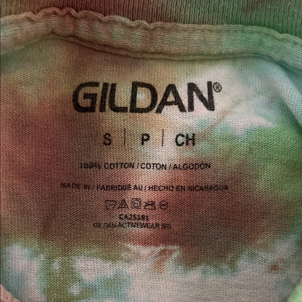 Gildan Tie-Dye Short Sleeve Tee - Green, Brown, White - Picture 2 of 3